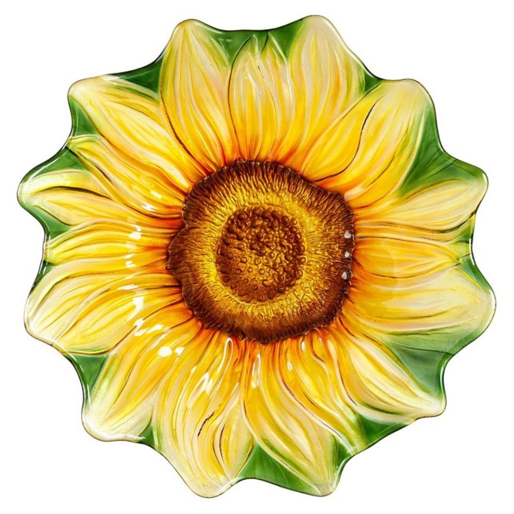 Evergreen, 18" Hand Painted Harvest Blossoms Birthbath