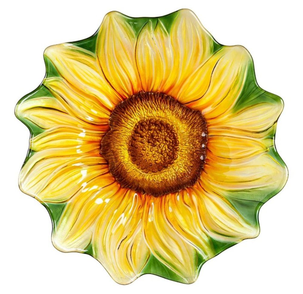 Evergreen, 18" Hand Painted Harvest Blossoms Birthbath