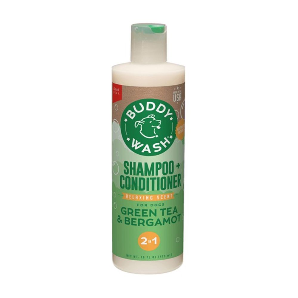 Buddy Biscuits, Buddy Wash Green Tea & Bergamot 2-in-1 Shampoo + Conditioner, 16 oz