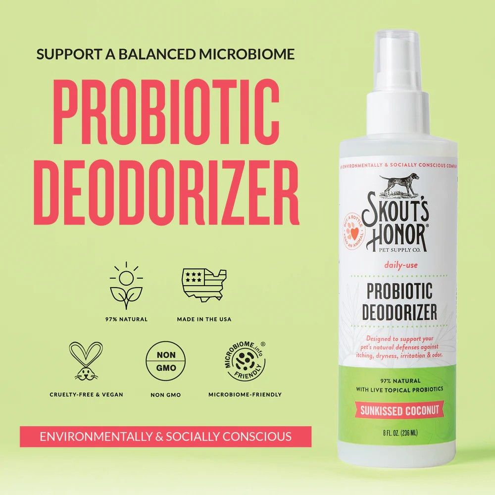 Skout's Honor, Sunkissed Coconut Probiotic Deodorizer, 8 oz