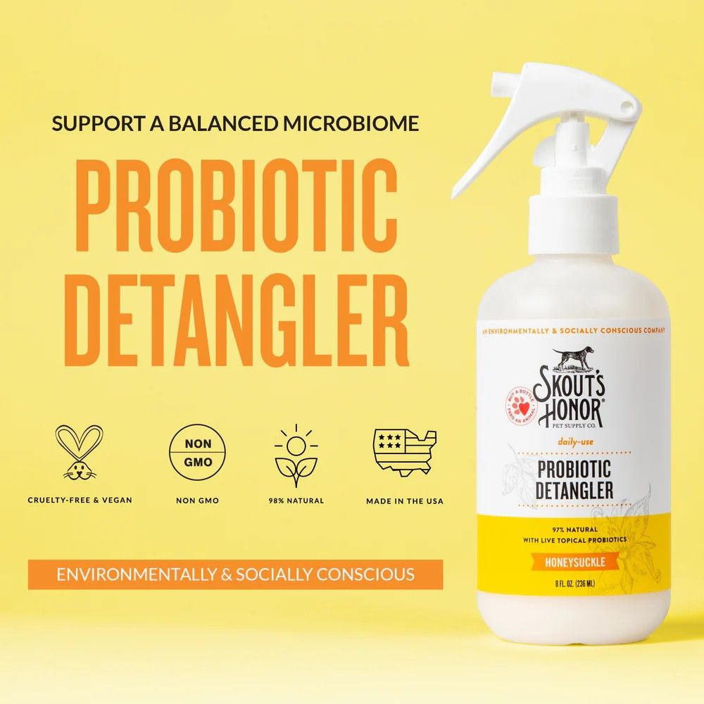 Skout's Honor, Honeysuckle Probiotic Detangler, 8 oz