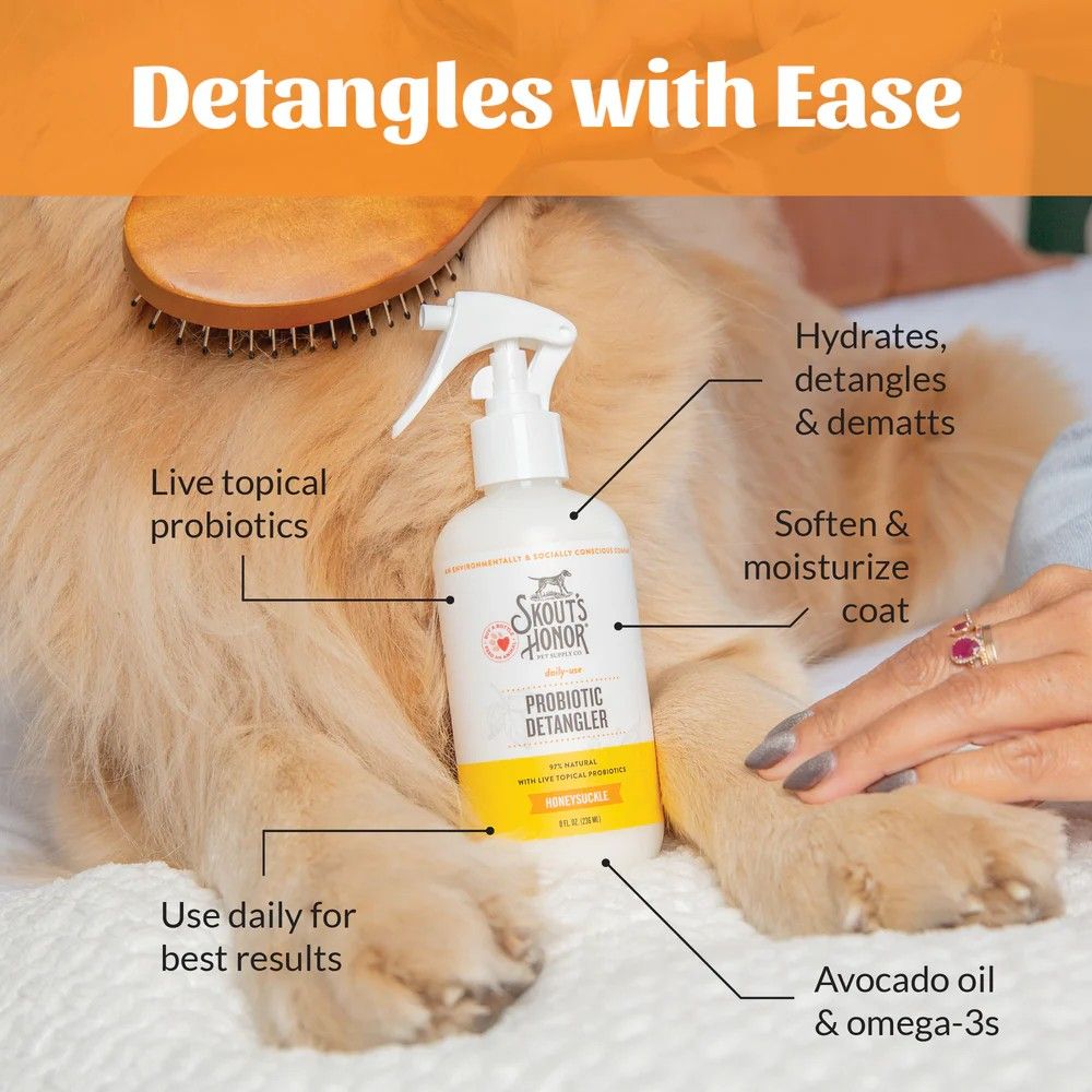 Skout's Honor, Honeysuckle Probiotic Detangler, 8 oz