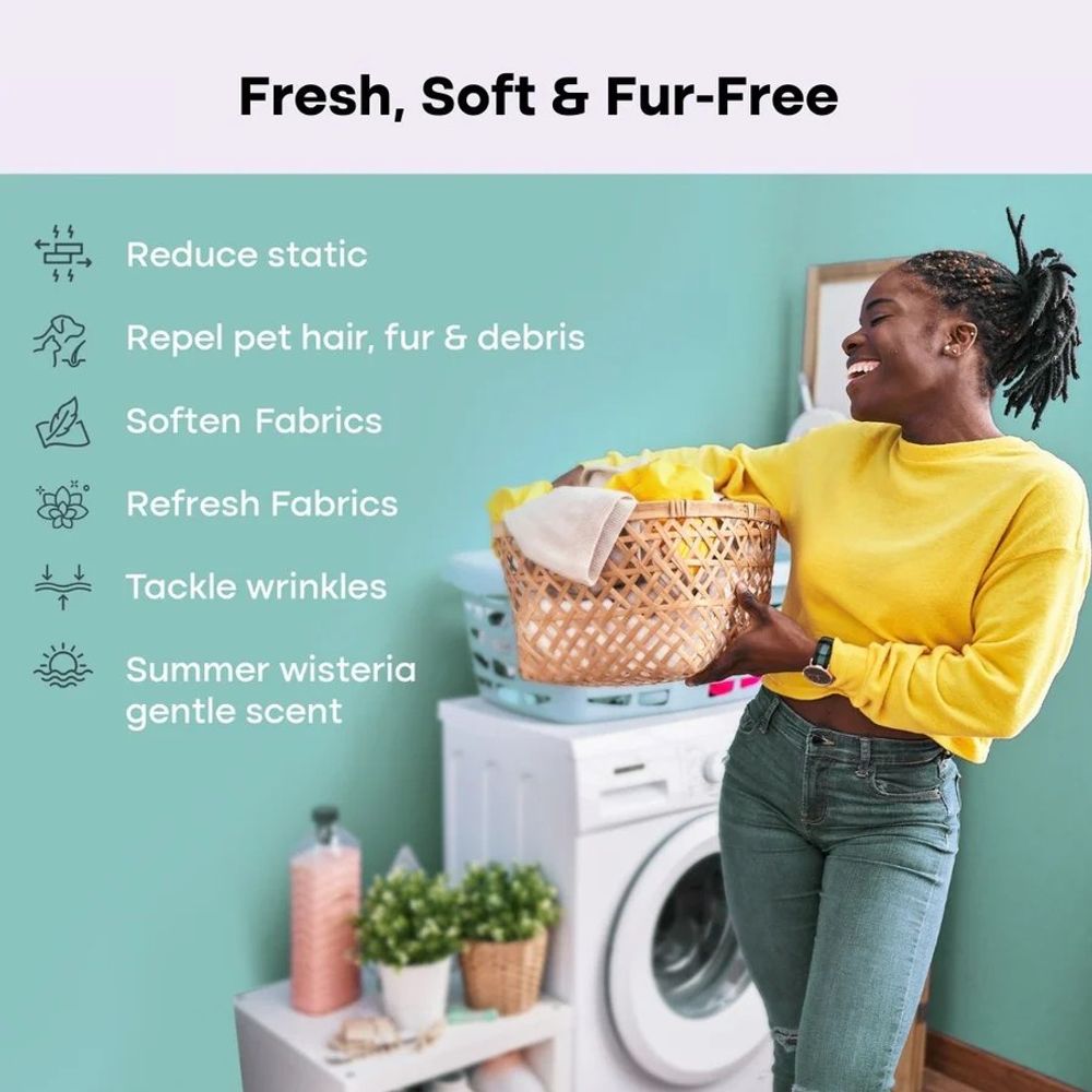 Uproot Clean, Summer Wisteria Dryer Sheets for Pet Owners, 50 ct