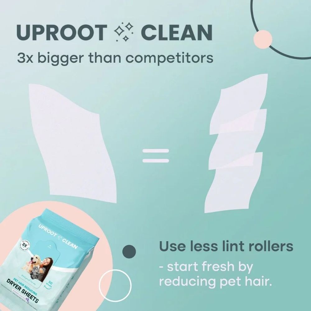 Uproot Clean, Summer Wisteria Dryer Sheets for Pet Owners, 50 ct