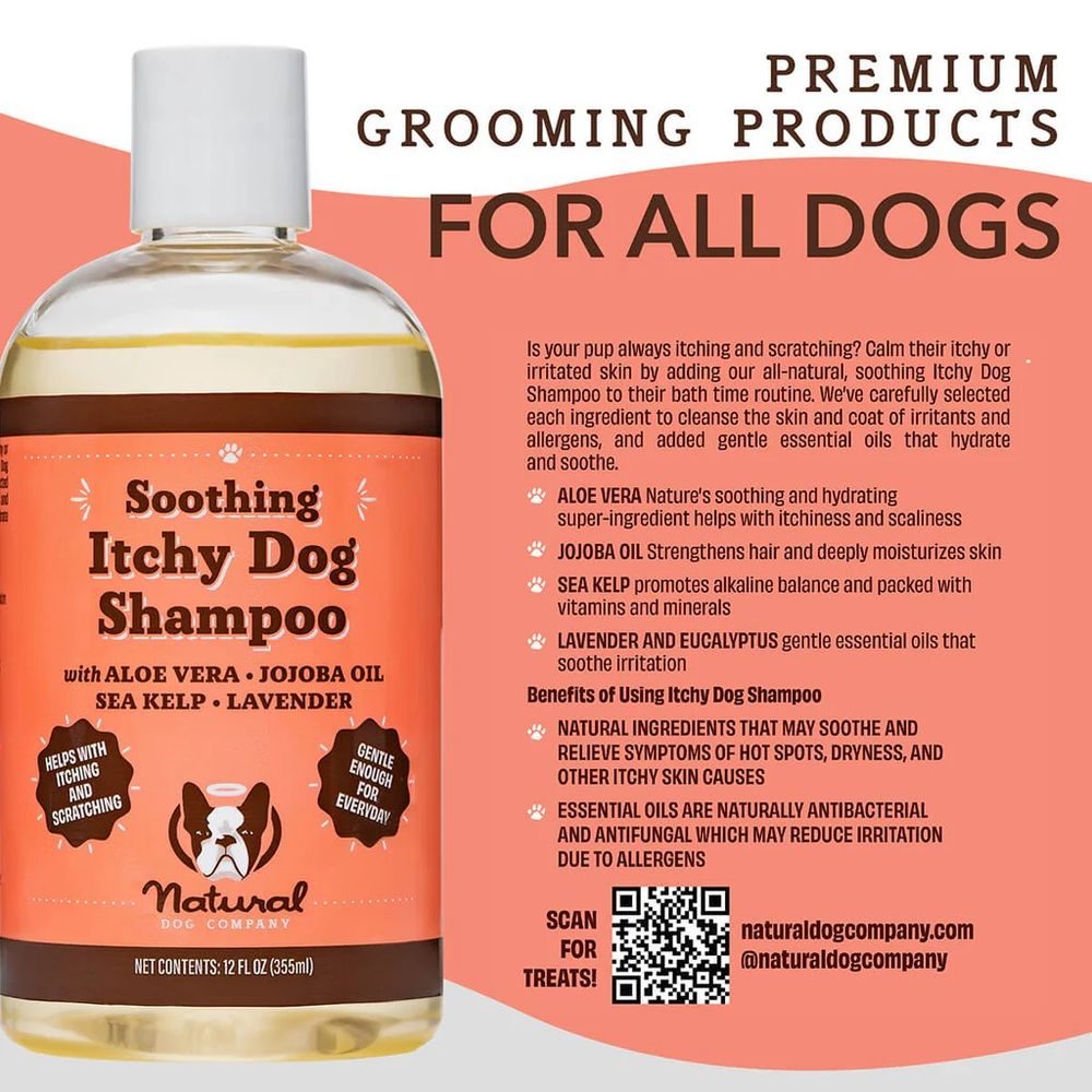 Natural Dog Company, Soothing Itchy Dog Shampoo, 12 oz 