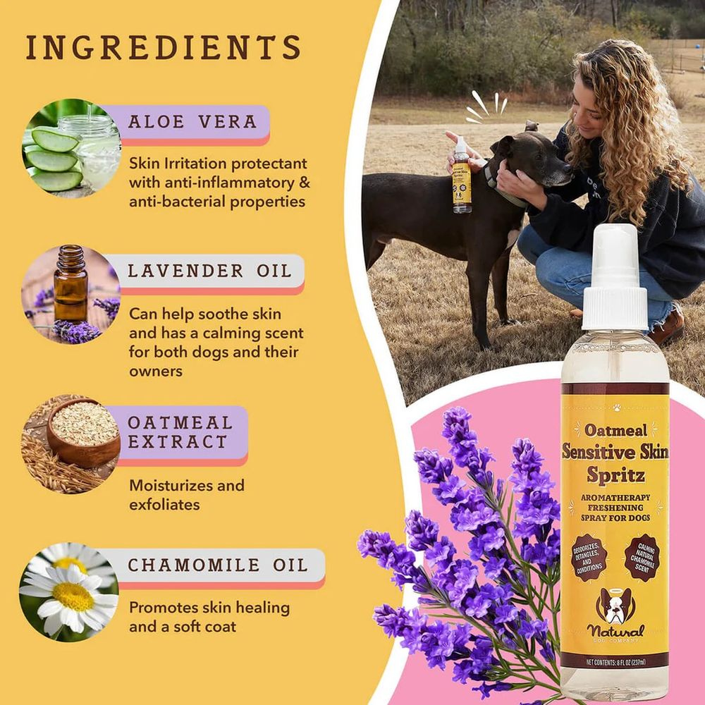 Natural Dog Company, Oatmeal Sensitive Skin Dog Spritz, 8 oz