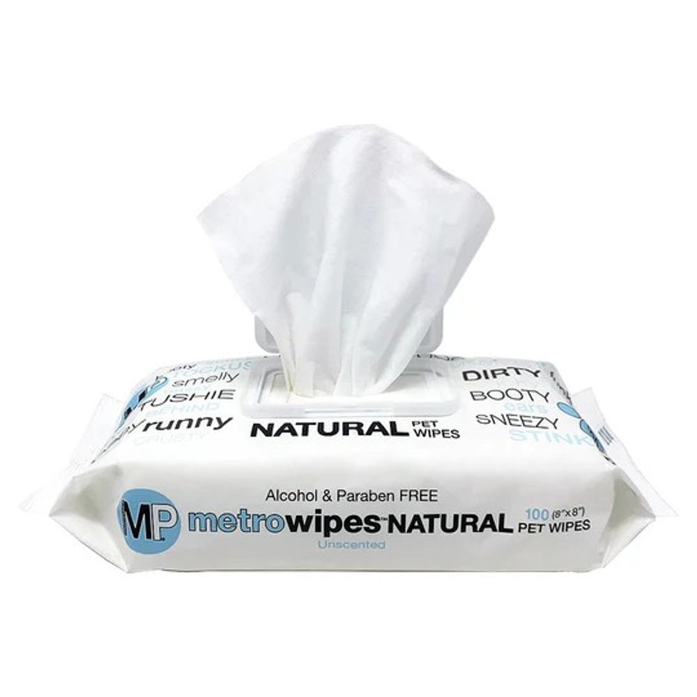 Metro Paws, Natural Unscented Pet Wipes, 100 ct