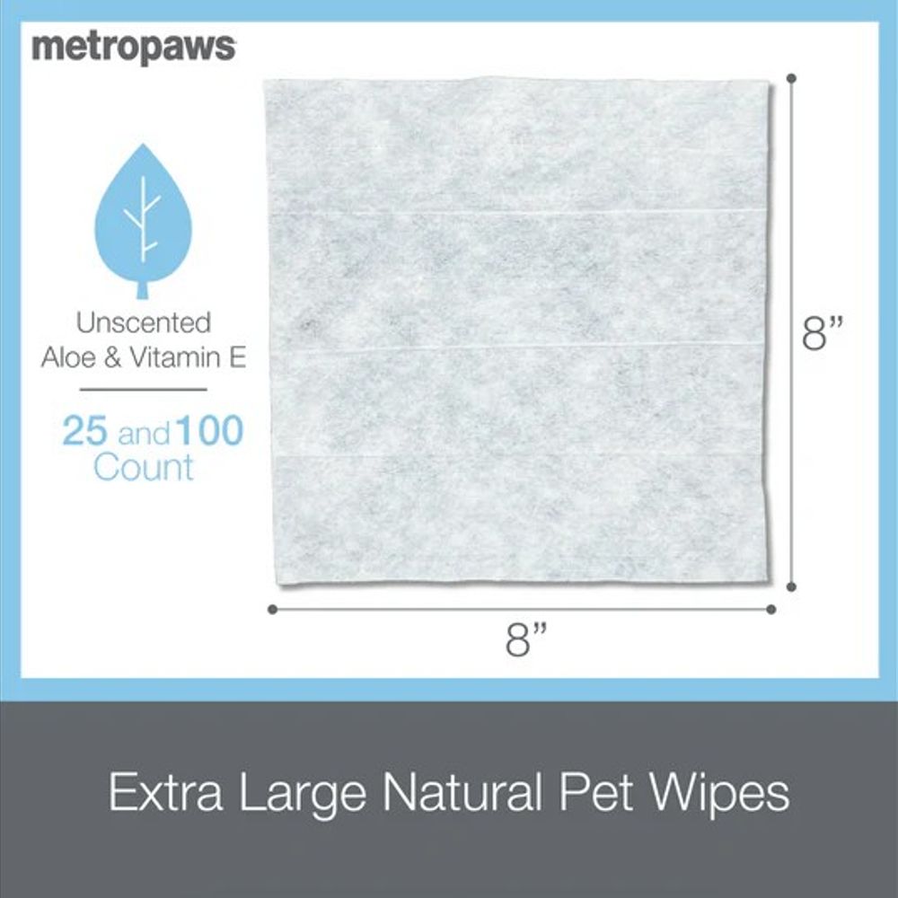 Metro Paws, Natural Unscented Pet Wipes, 100 ct