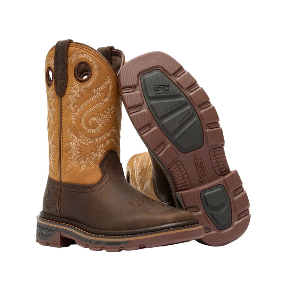 Georgia Boot, Kid's Rust/Brown Carbo-Tec Flx Pull-On Boot