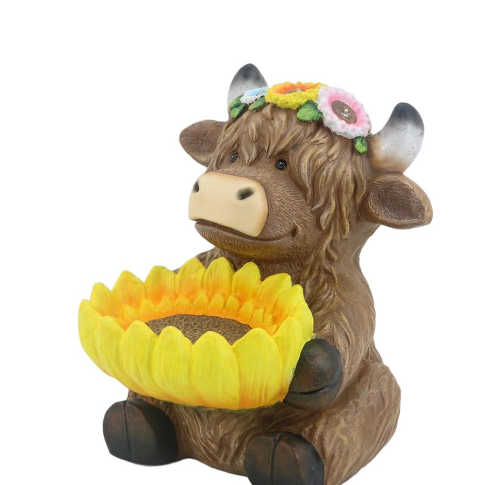 Backyard Expressions, 10.9" Holstein Cow Statue 