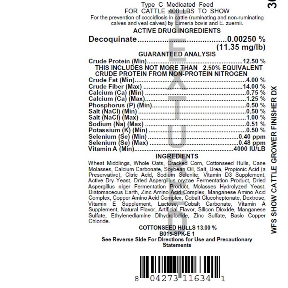 WFS, Show Cattle Grower Finisher DX Medicated, 50 lb