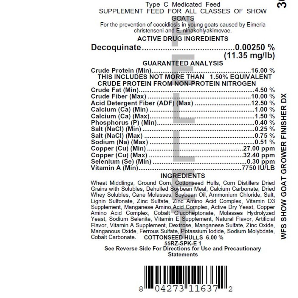 WFS, Show Goat Grower Finisher DX Medicated, 50 lb