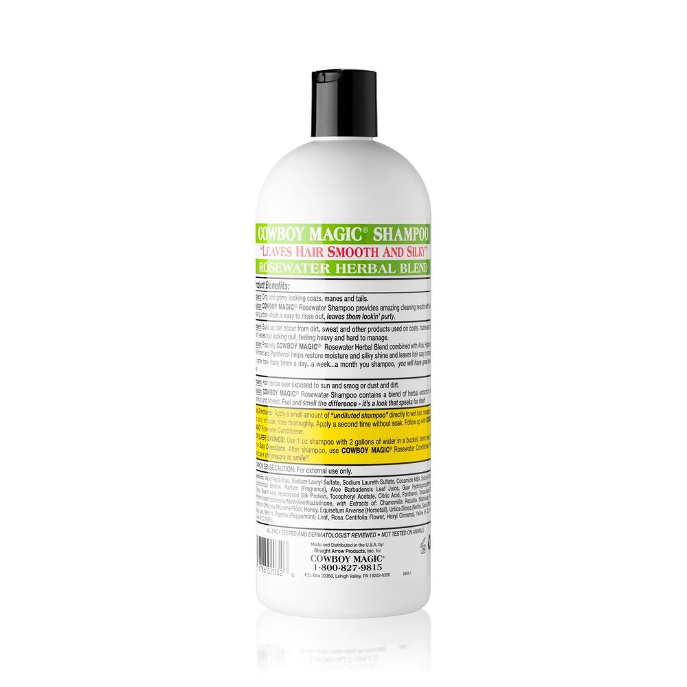 Cowboy Magic, Rosewater Gentle Deep-Cleaning Shampoo, 1 qt