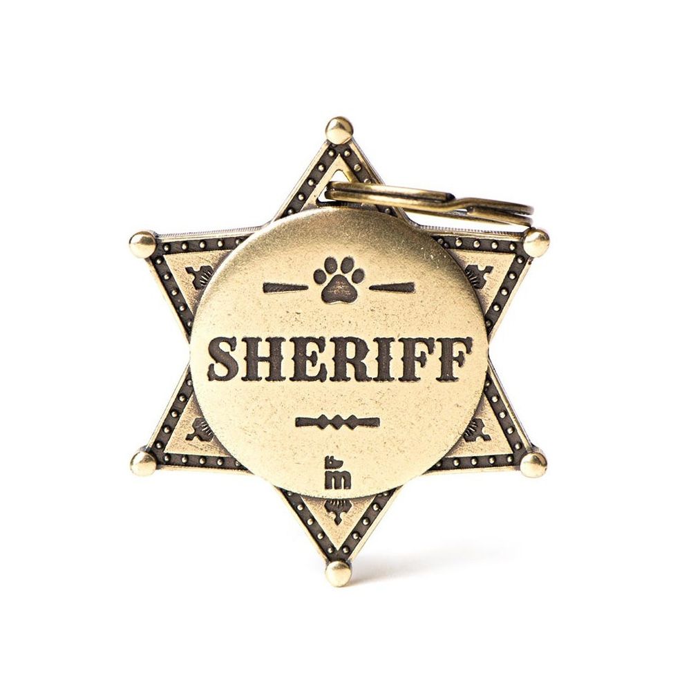 myfamily, English Brass Bronx Sheriff Star ID Tag