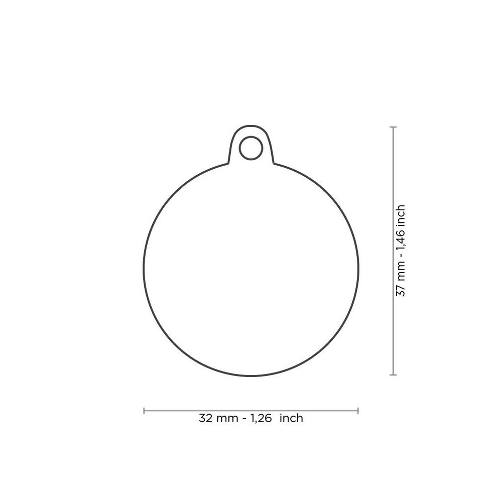 myfamily, Pink Big Circle with Paw ID Tag