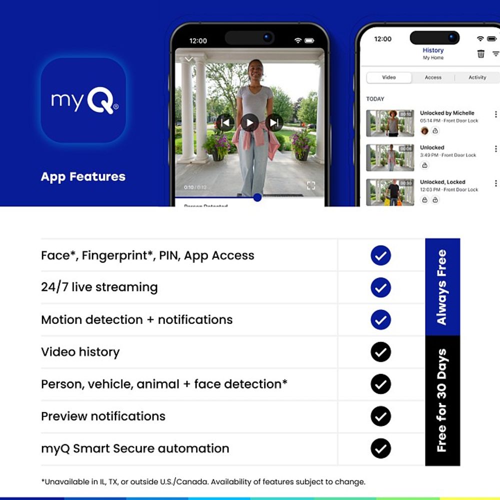 myQ, Secure View™ 3-in-1 Smart Lock Camera