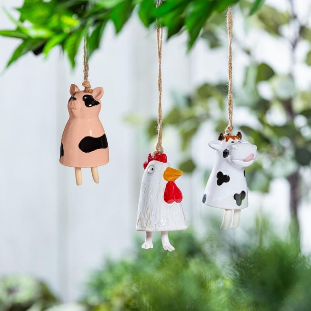 Evergreen, Assorted Petal & Plow Ceramic Farm Animal Garden Bell