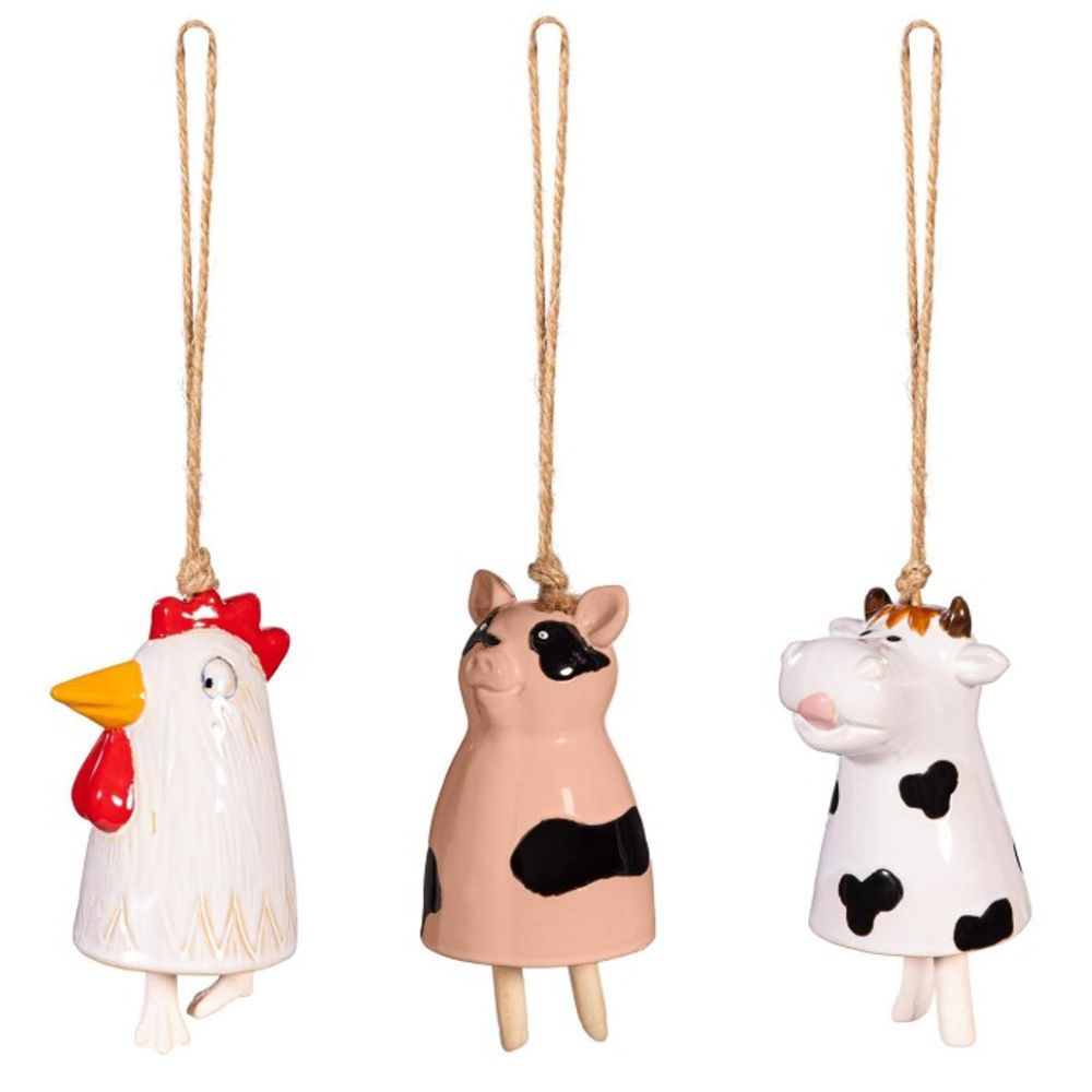 Evergreen, Assorted Petal & Plow Ceramic Farm Animal Garden Bell
