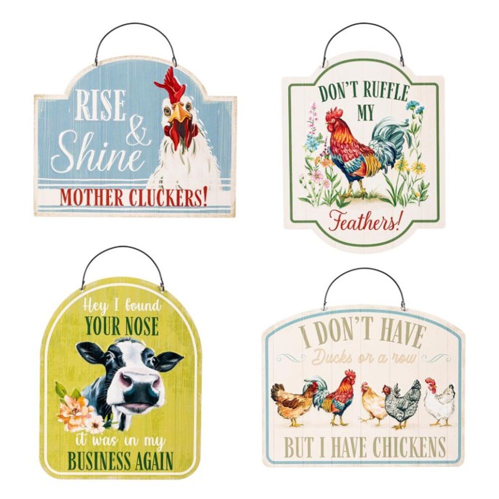 Evergreen, Assorted Petal & Plow Metal Funny Farm Sayings Garden Sign