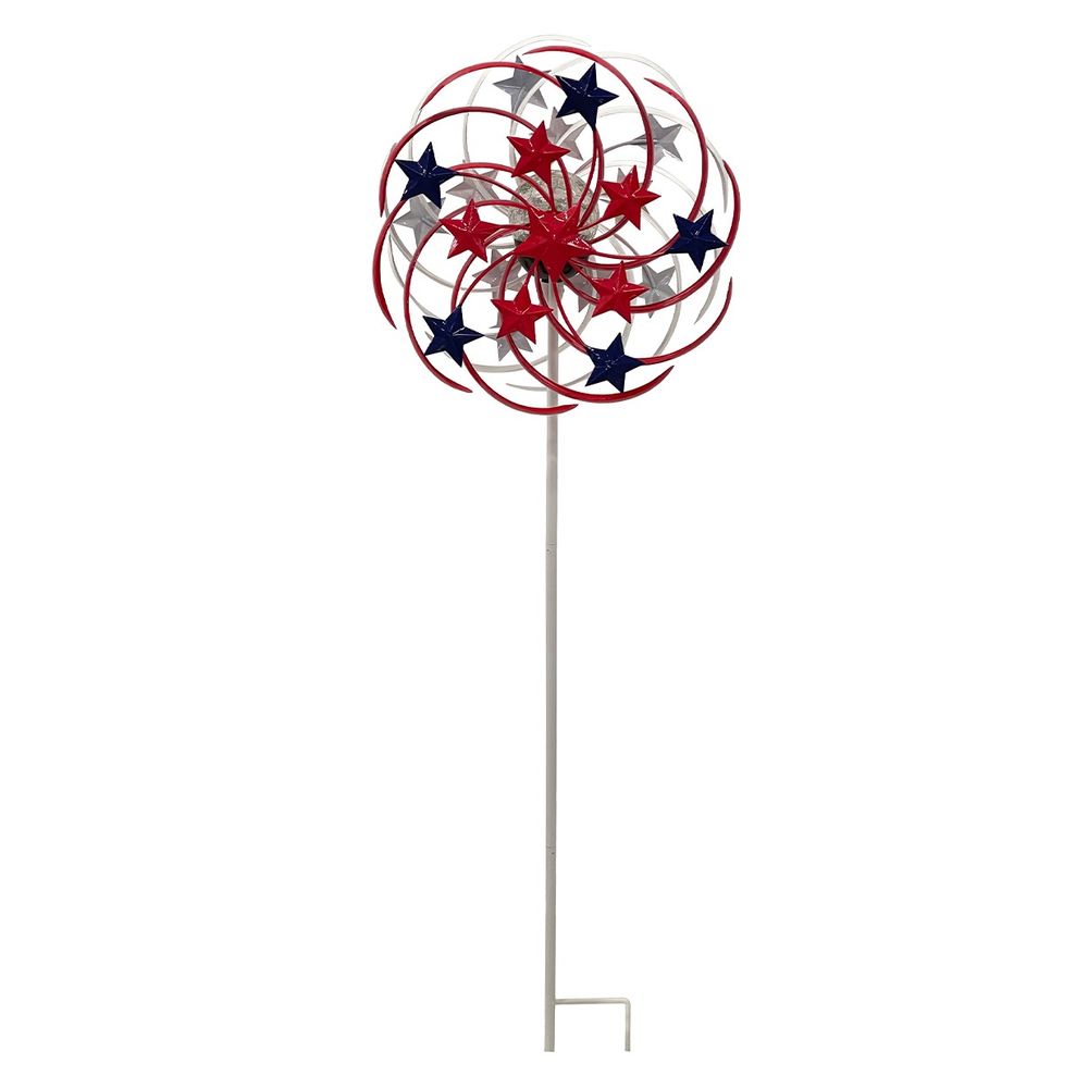 Backyard Expressions, 52" Patriotic Solar Swirl Wind Spinner