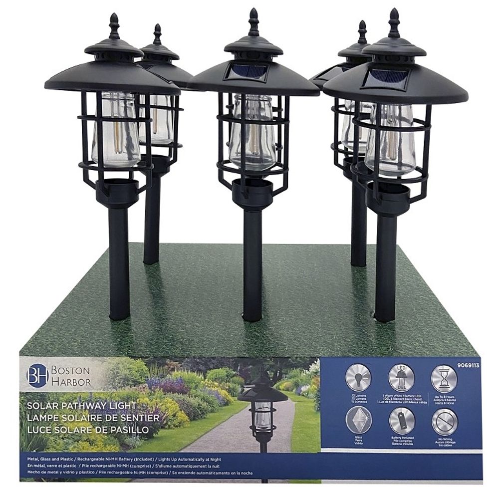 Boston Harbor, Black Nickel-Metal Solar Stake Light