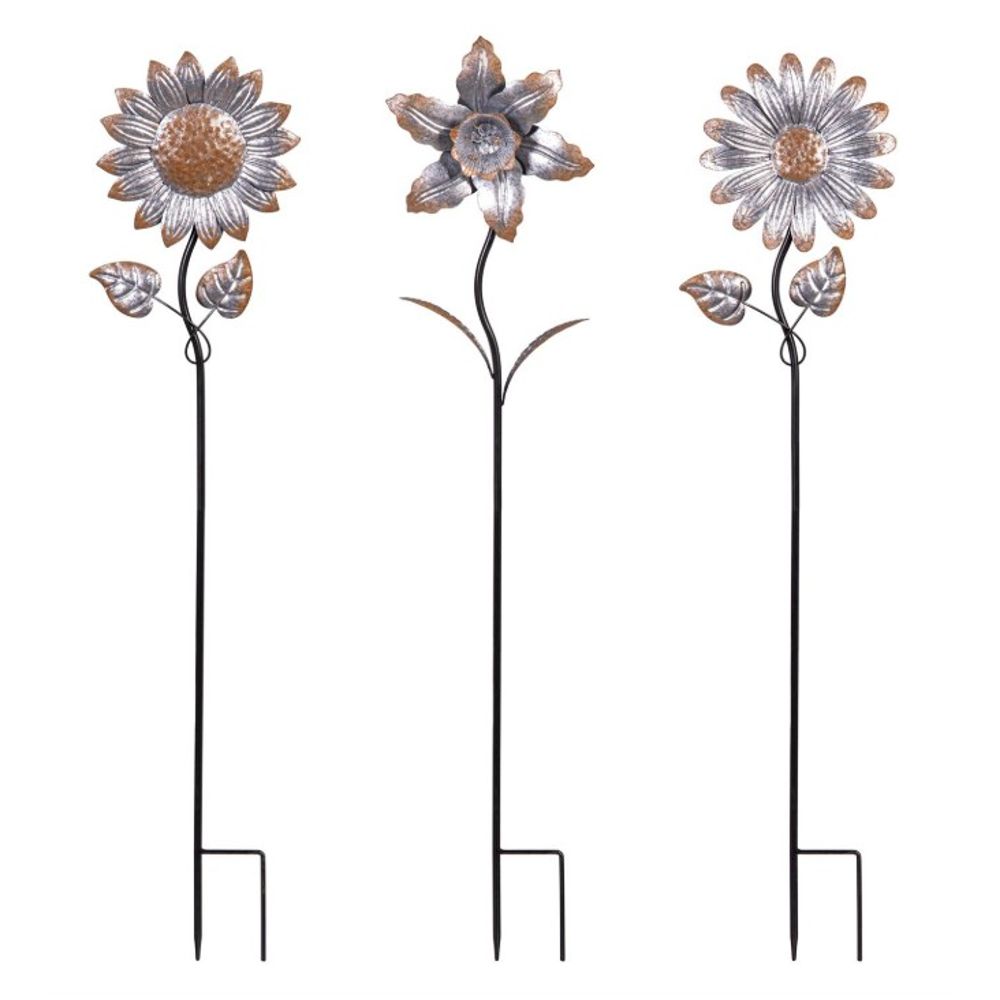 Evergreen, Assorted Galvanized Metal Flower Stake