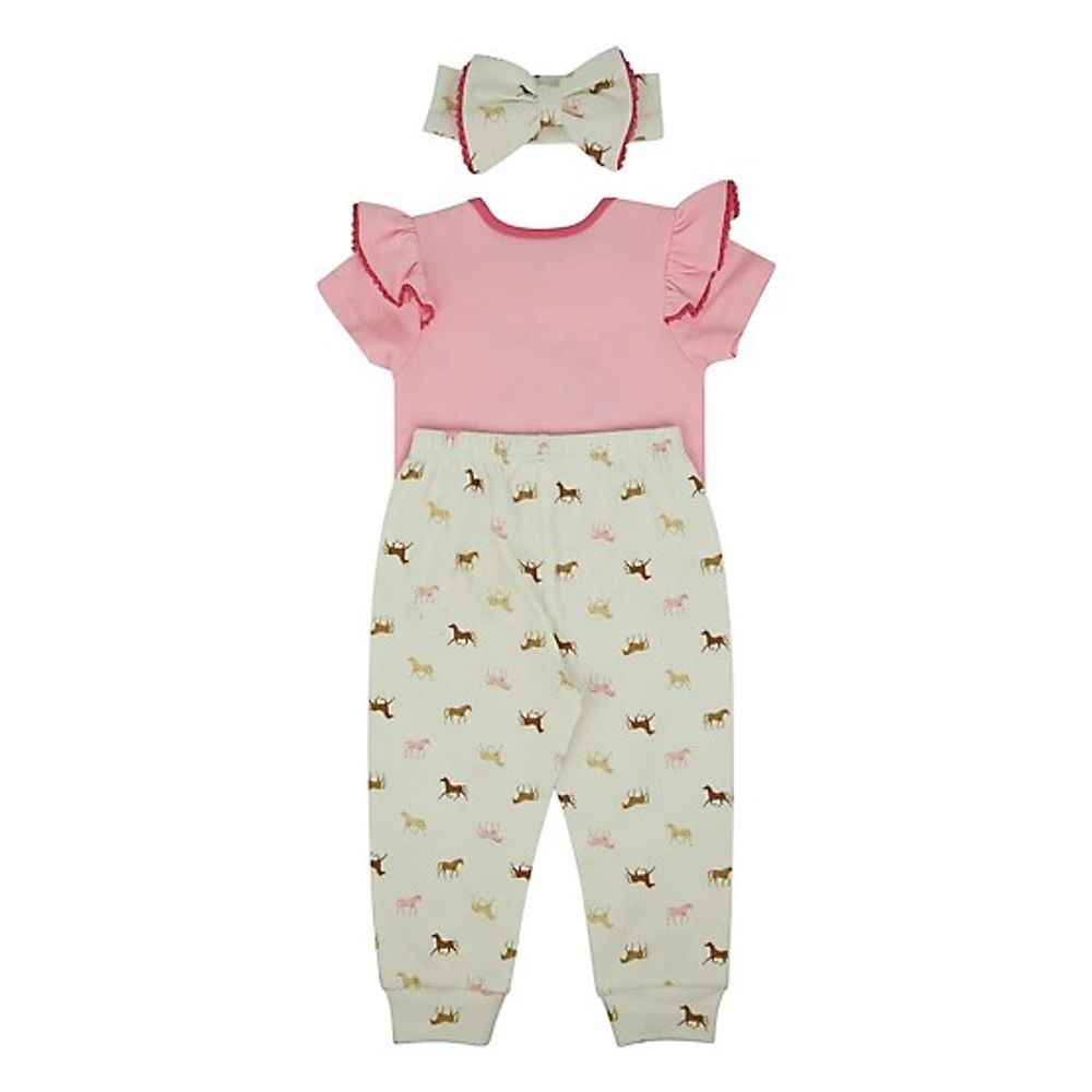 Wrangler, Infant Pink Horse Jogger Set
