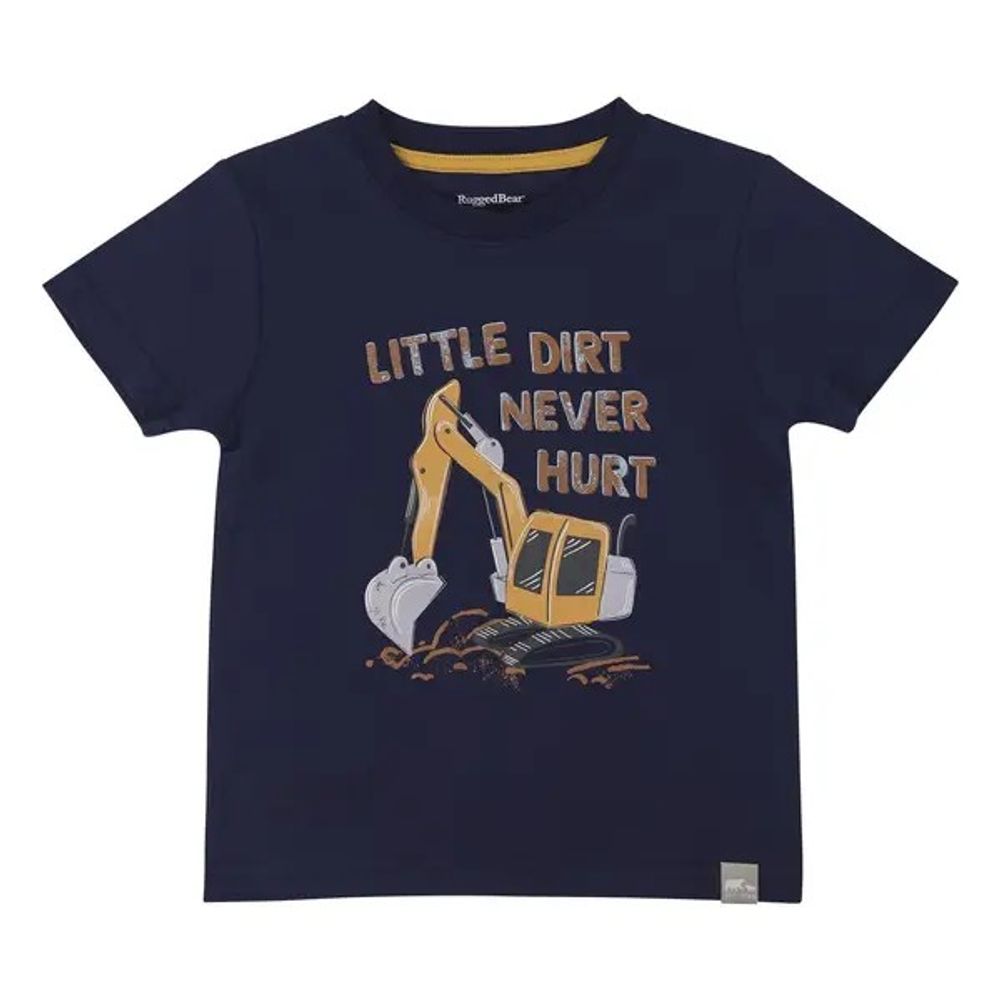 Rugged Bear, Black Toddler Little Dirt Never Hurt Tee