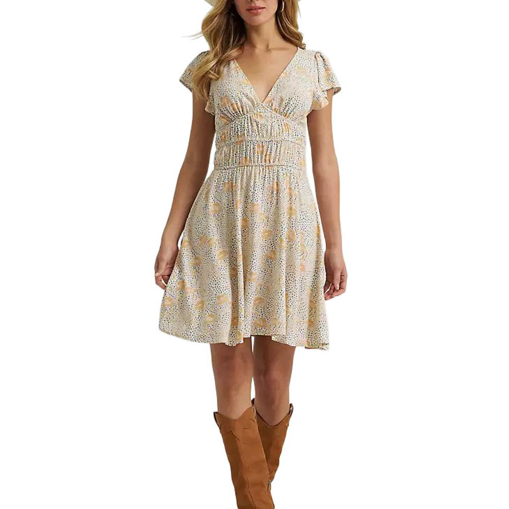 Wrangler, Ladies Tan Tiered Bodice Dress | Wilco