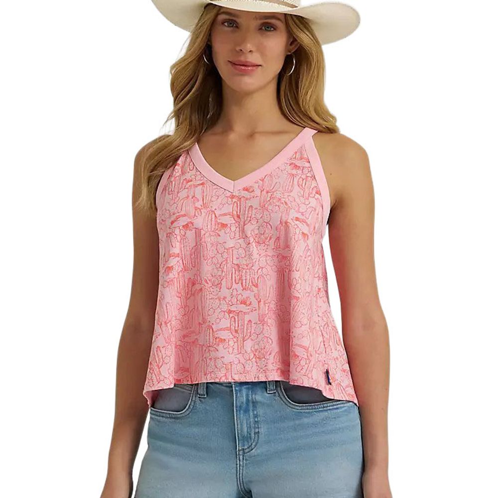 Wrangler, Ladies Pink V-Neck Desert Tank