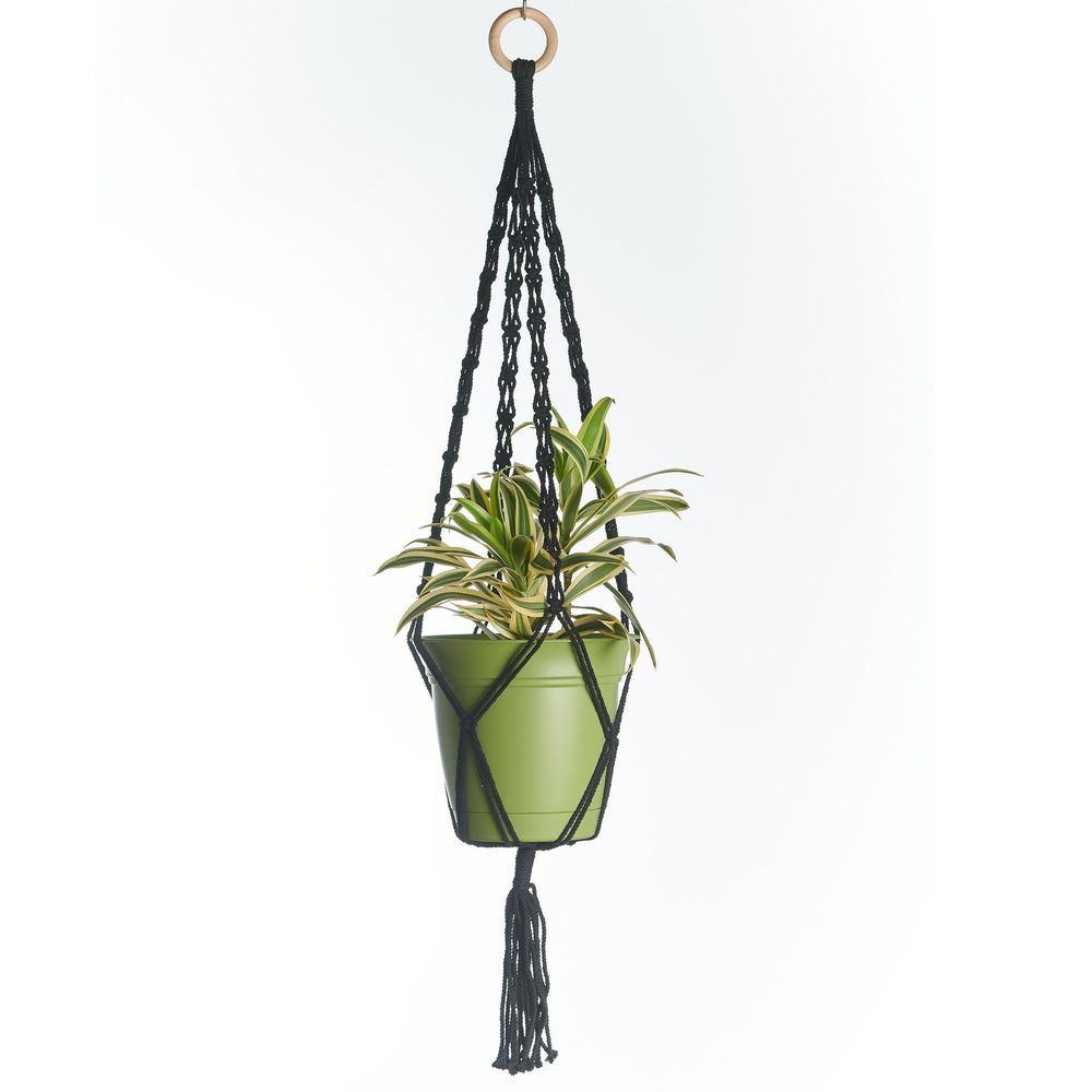 Primitive Planters, Black 40" Woven Link Plant Hanger