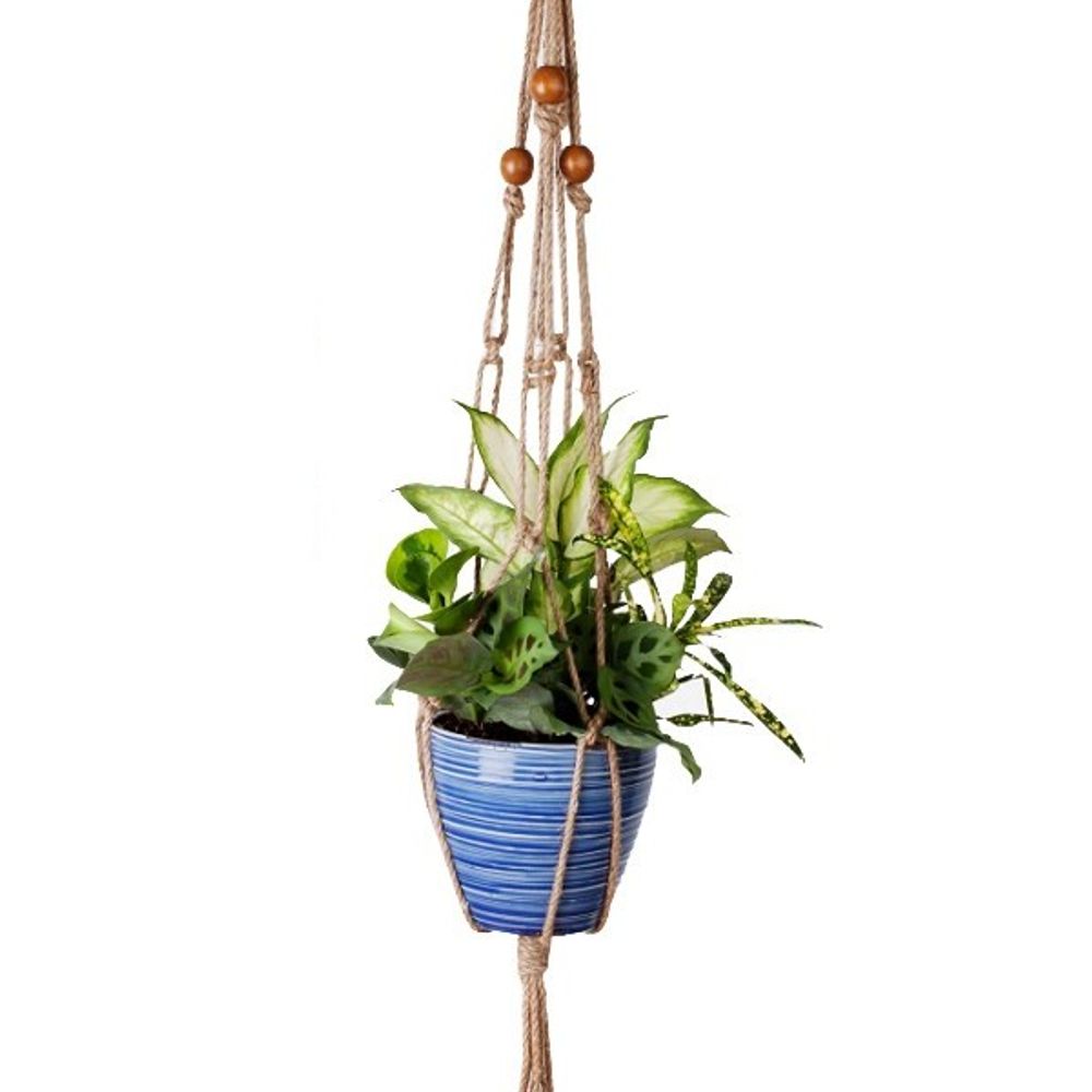 Primitive Planters, Natural 36" Knotted Rope Plant Hanger