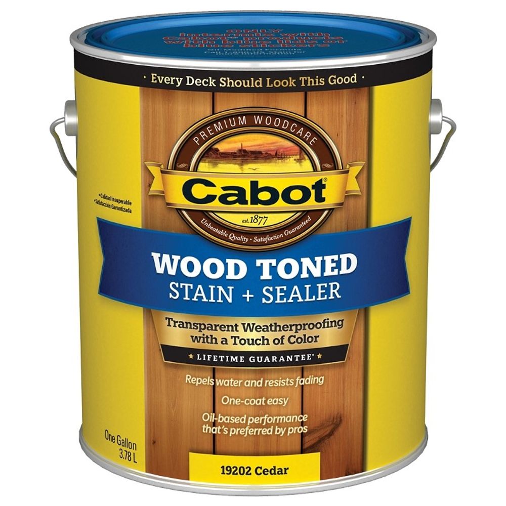 Cabot, Cedar Transparent Wood Toned Stain + Sealer Low VOC, 1 gal
