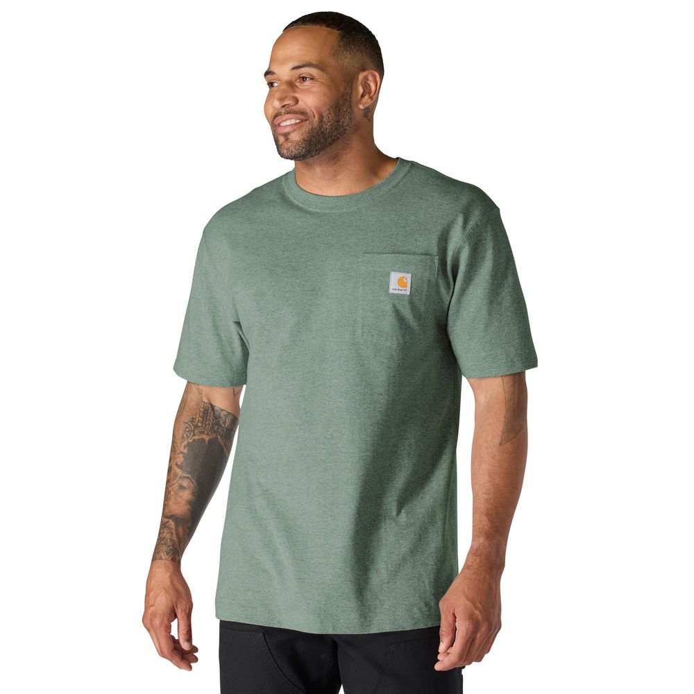 Carhartt, Men's Green Slate Heather Iconic K87 Pocket T-Shirt