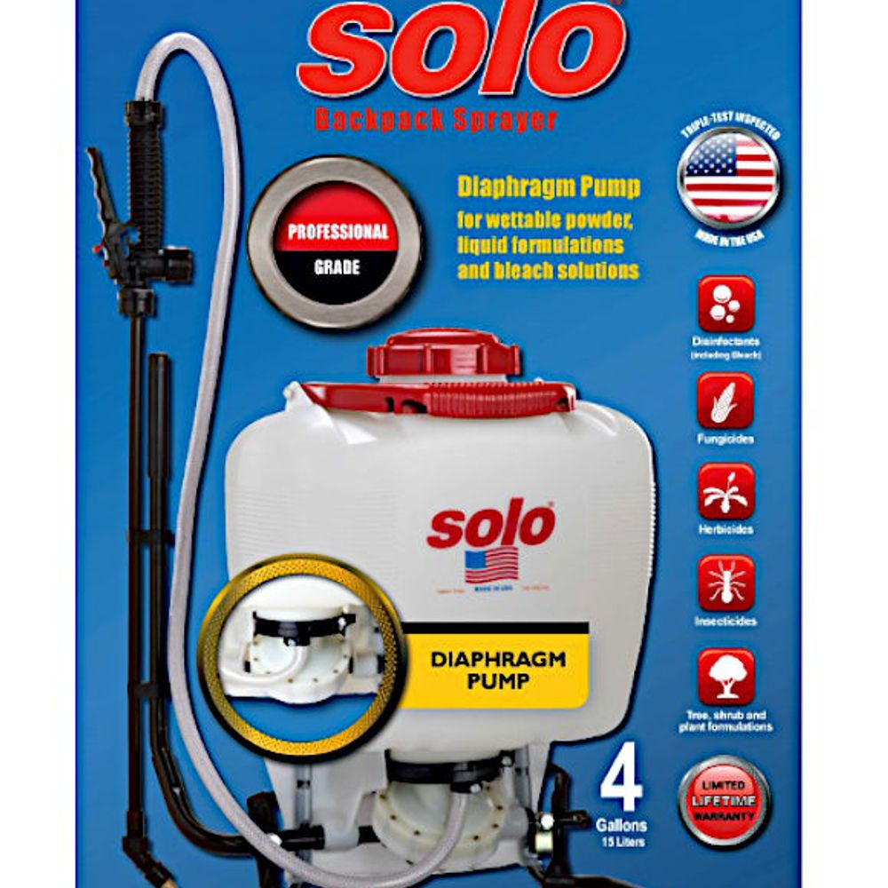 Solo, 475 Professional Diaphragm Pump Backpack Sprayer, 4 gal