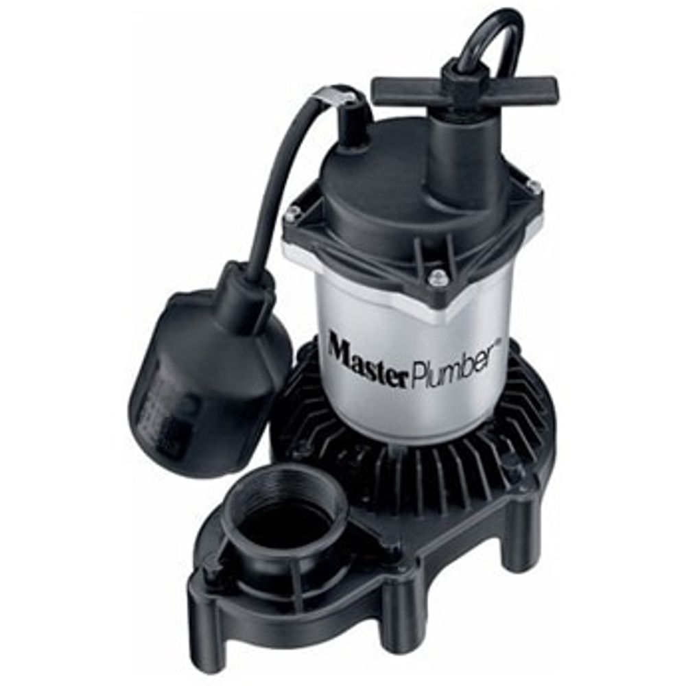 Master Plumber Sump Pump, Zinc & Plastic, Auto, 1/3 HP, 3,600 GPH