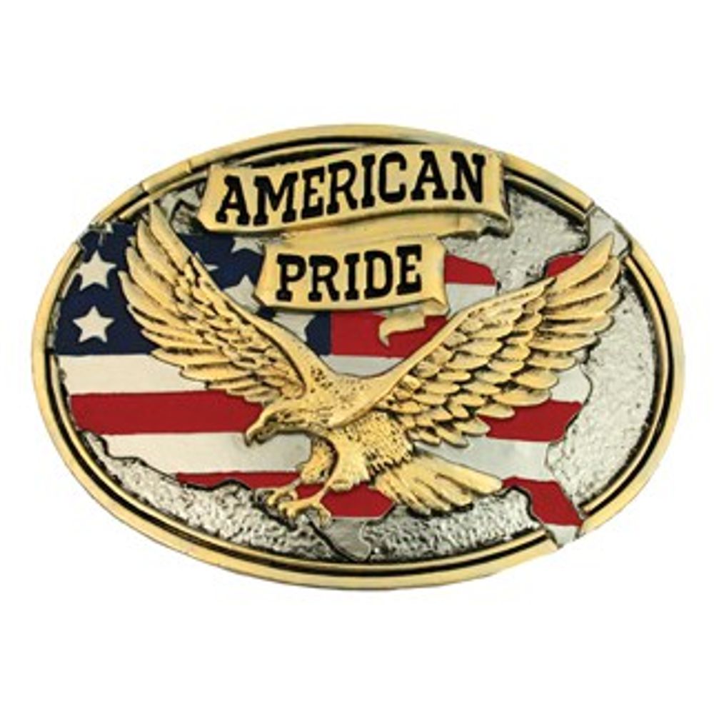 Montana Silversmiths American Pride Attitude Belt Buckle, 60806P