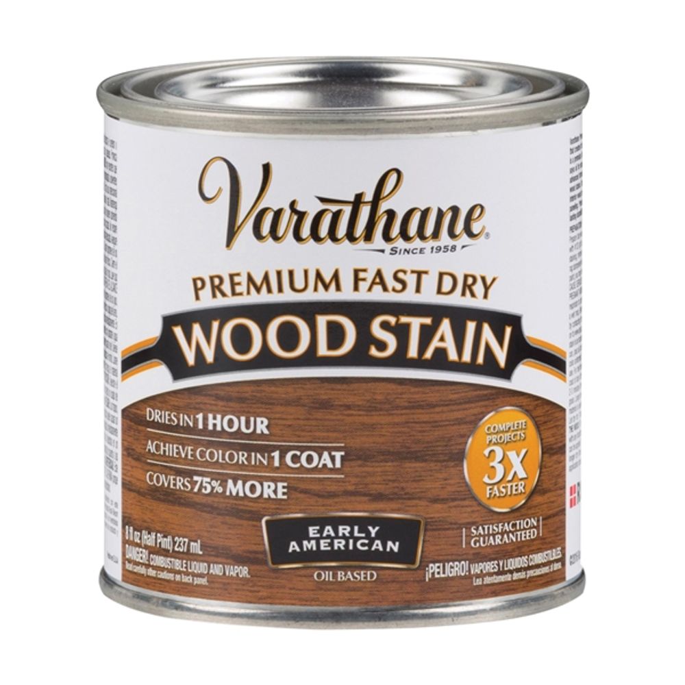Varathane Premium Fast Dry Wood Stain, Early American, 1/2 Pint.