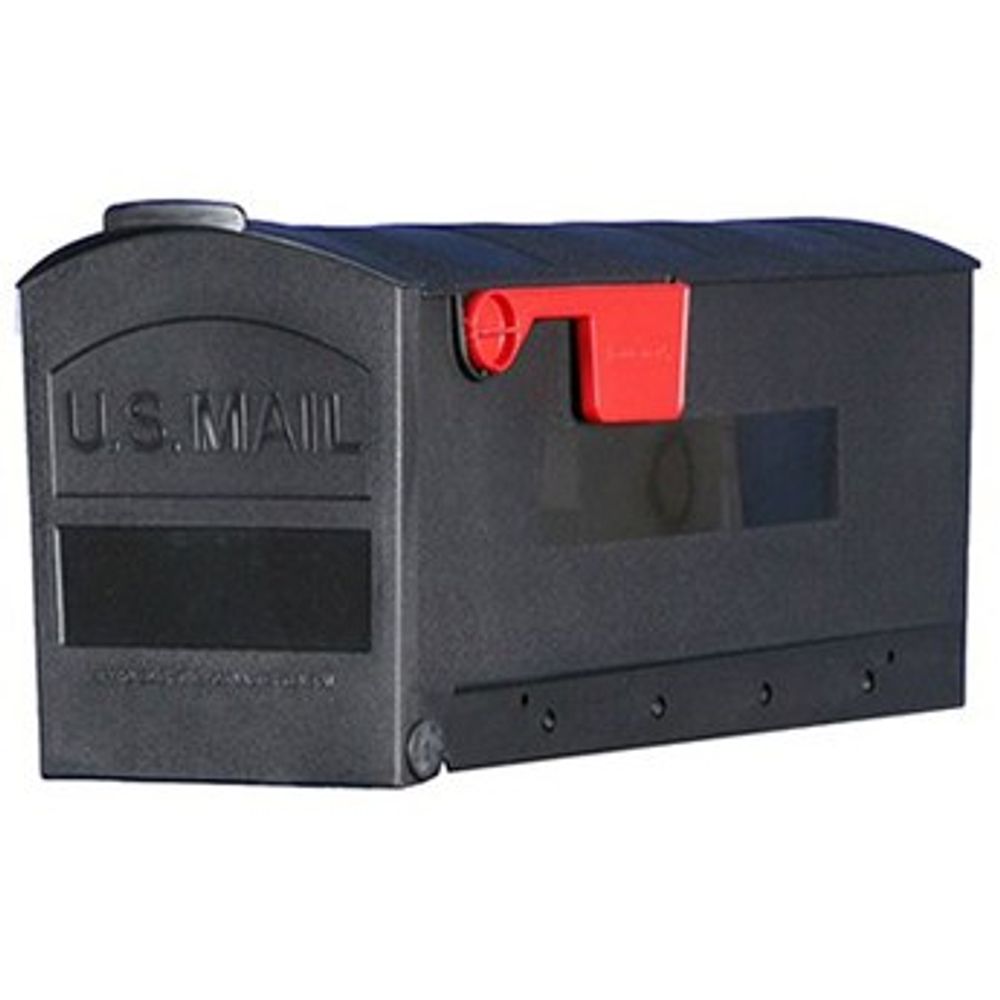Rubbermaid Roughneck Post Mailbox, Black, Small, 20.25 in. X 8.25 in. X 9.5 in.