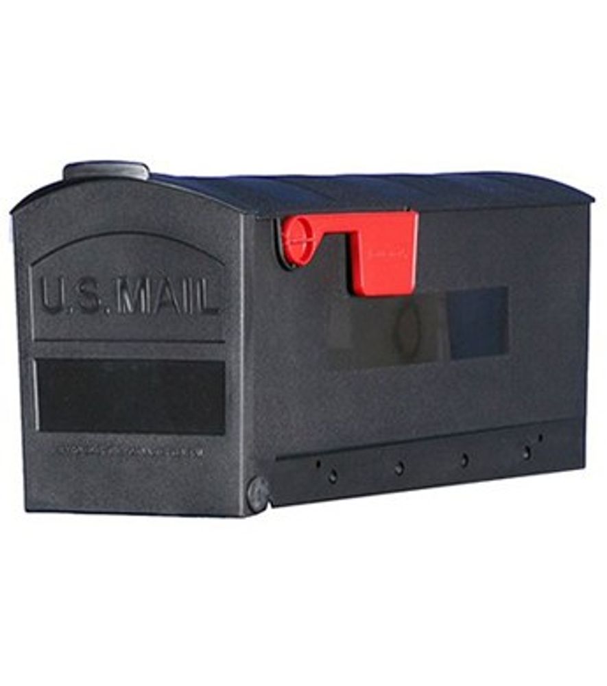 Rubbermaid Roughneck Post Mailbox, Black, Small, 20.25 in. X 8.25 in. X 9.5 in.