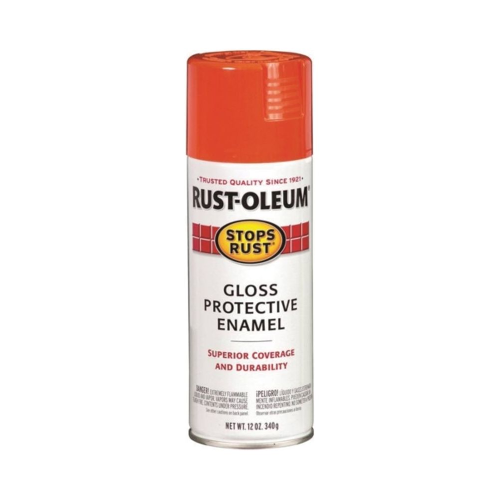 Rust-Oleum Stops Rust Spray Enamel, Orange Gloss, 12 oz.