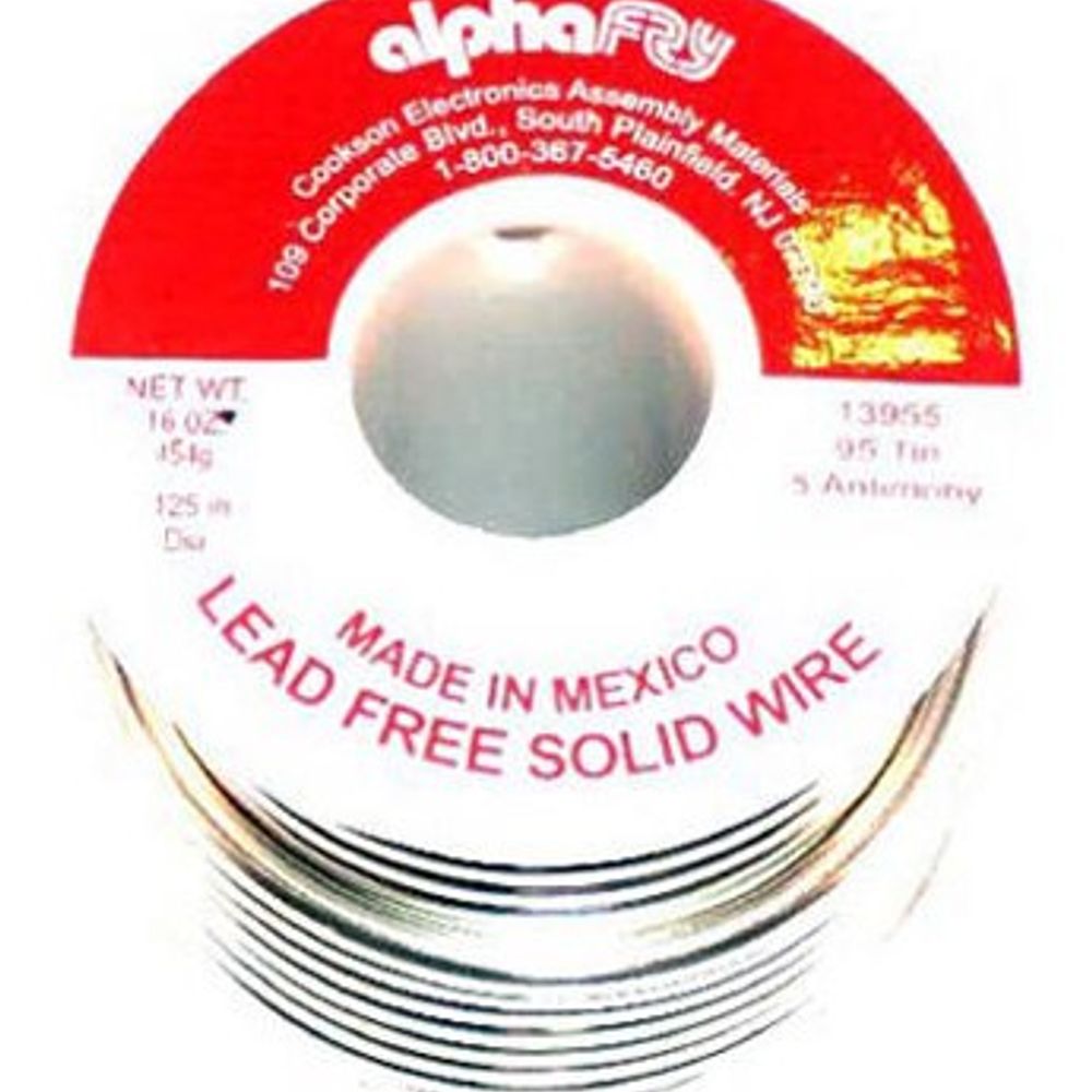 Alpha Metals Lead-Free General-Purpose Solder, .125-Diameter, 16 oz.