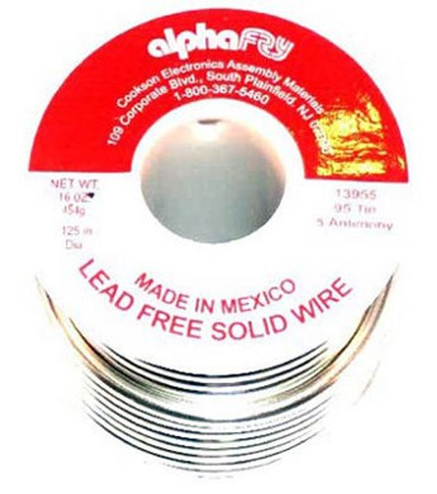 Alpha Metals Lead-Free General-Purpose Solder, .125-Diameter, 16 oz.
