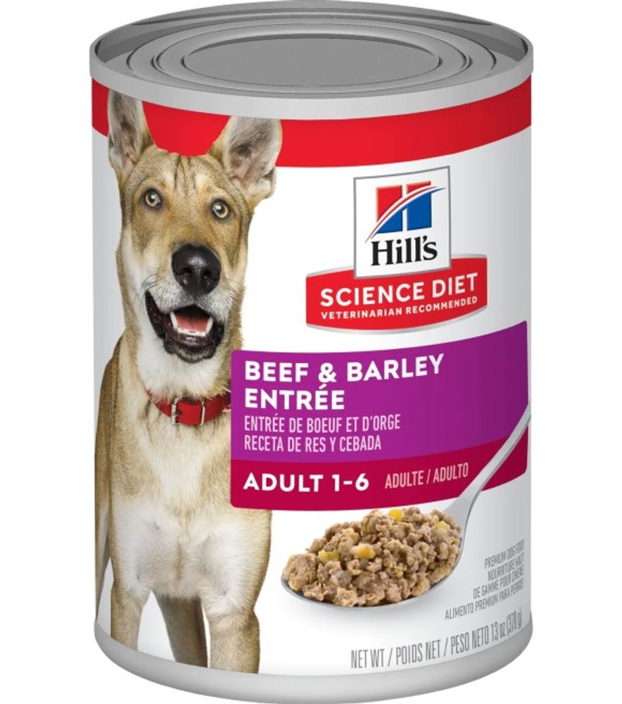 Science Diet, Adult Beef & Barley Canned Dog Food, 13 oz