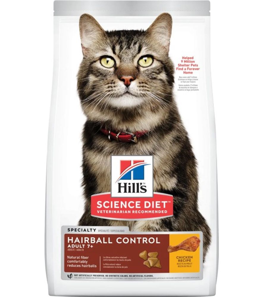 Science Diet, Adult 7+ Hairball Control Cat Food, 7 lb