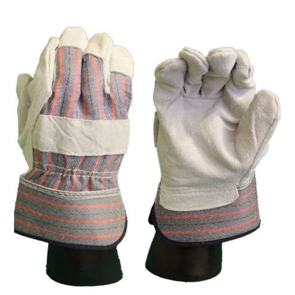 Leather Palm Gloves, Large