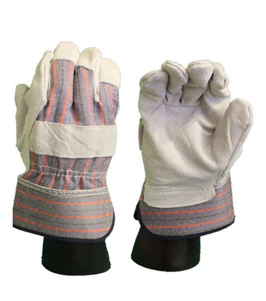 Leather Palm Gloves, Large