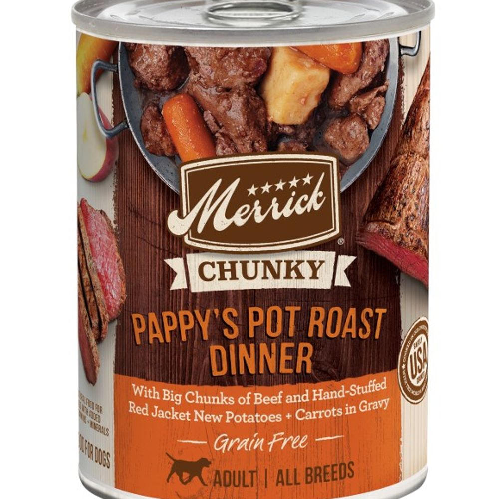 Merrick, Chunky Grain-Free Pappy's Pot Roast Dinner Dog Food, 12.7 oz