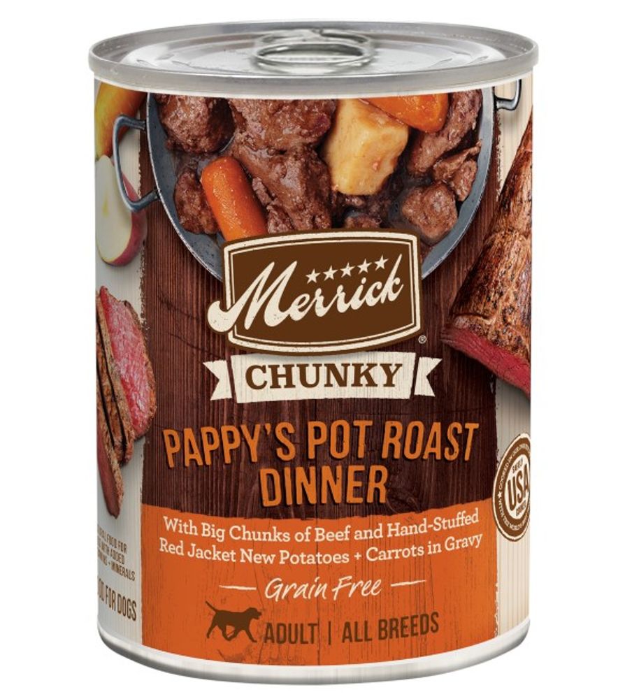 Merrick, Chunky Grain-Free Pappy's Pot Roast Dinner Dog Food, 12.7 oz
