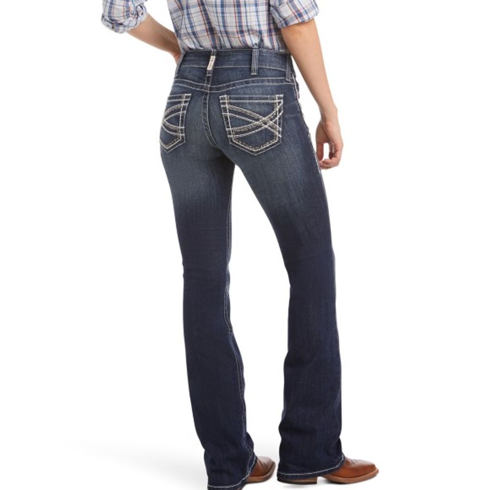 Ariat, Ladies R.E.A.L. Mid Rise Stretch Entwined Boot Cut Jean, 10017510